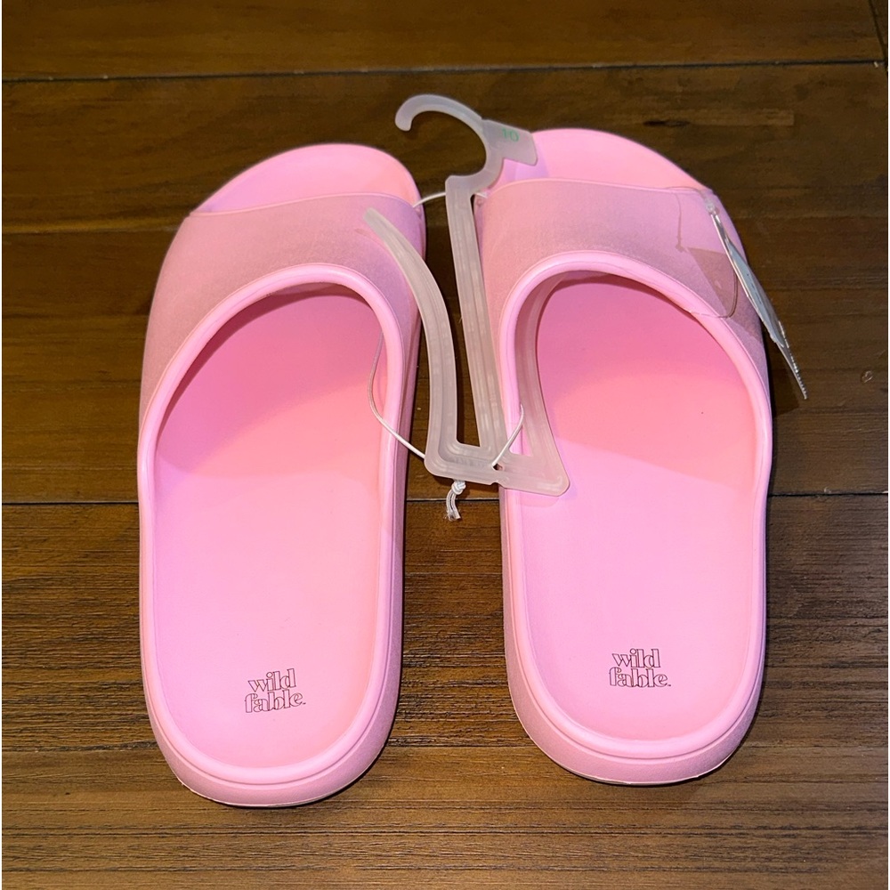Wild Fable bubble gum pink platform slides NWT‎ size 10 - Picture 3 of 9